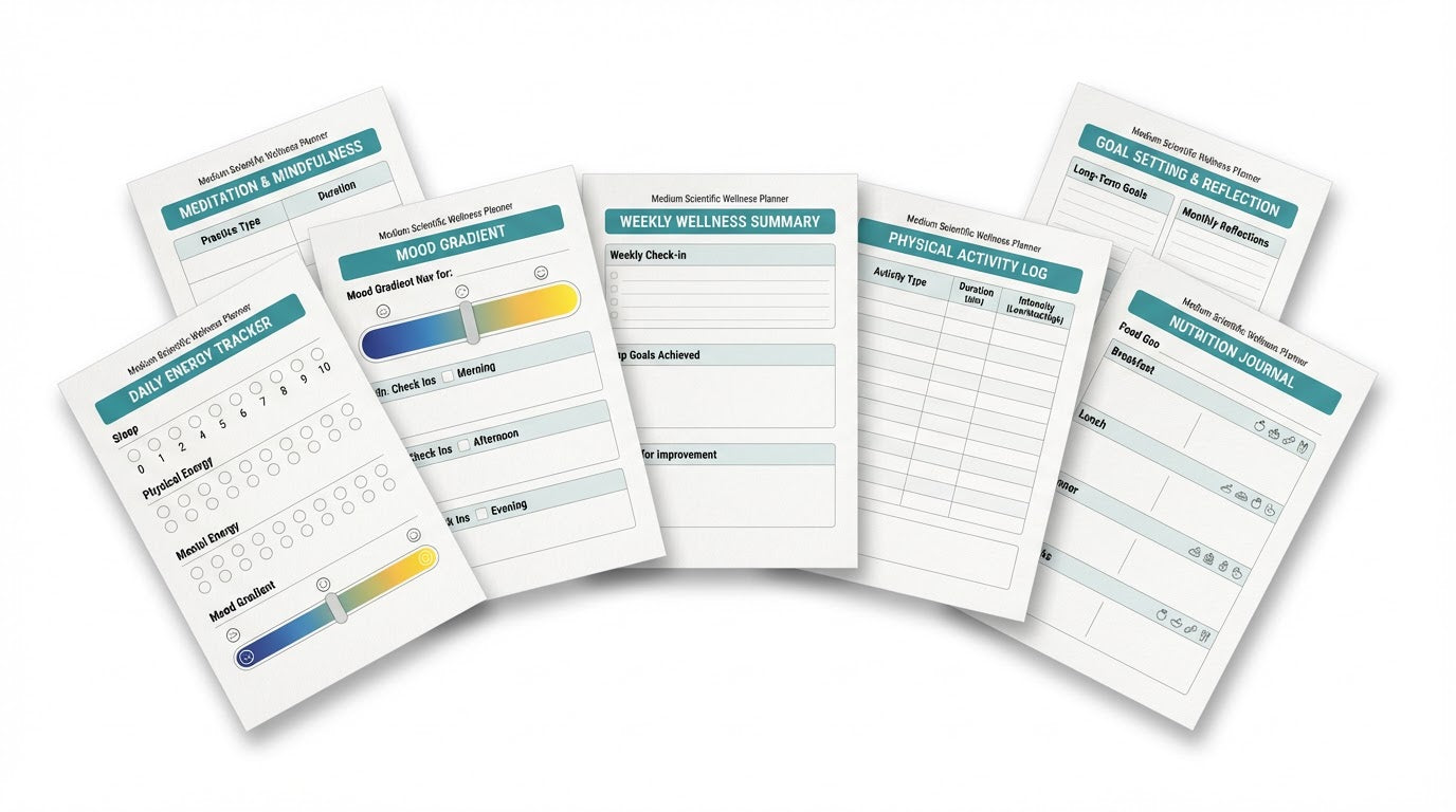 Daily Energy, Mood Gradient, Weekly Review & More - 7 Printable PDFs"