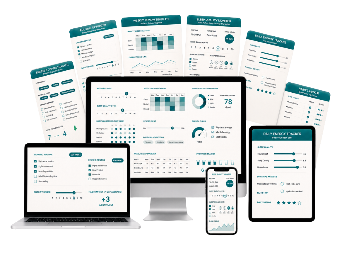 Medium Scientific Wellness Planner – Complete 7-Module Bundle for Evidence-Based Self-Care Tracking